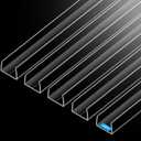 MONOID Cabinet Door Protector, Slip-On Plastic Edge Guard for Kitchen & Drawer Fronts, Prevent Wear, Chipping & Discoloration, Cabinet Bumpers - 5/8" Thick, 39.4" Length - Clear,5 Pack