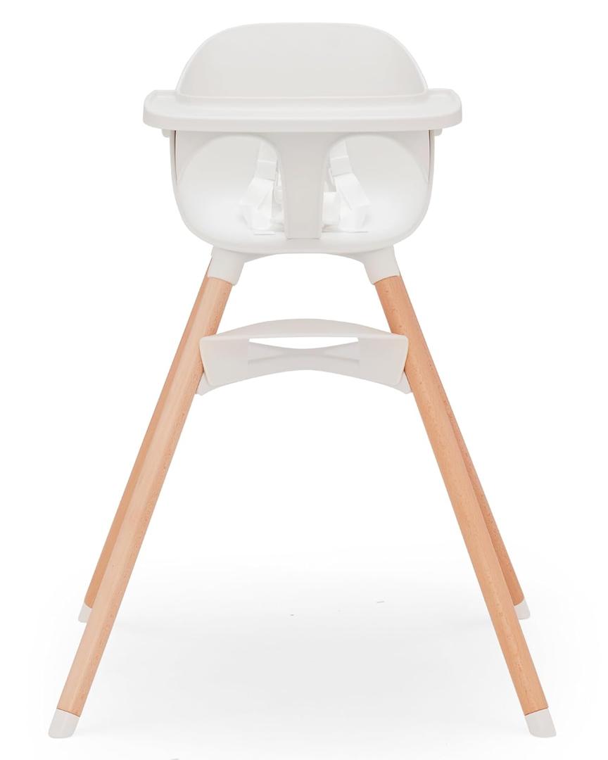 Lalo The Chair Convertible 3-in-1 High Chair for Babies & Toddlers, Dishwasher Safe Tray, Adjustable Footrest, Coconut