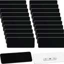 Breling 100 Pieces Name Tags with Pins 1 x 3 Inches Blank Name Tags Reusable ID Badge Holders with Clip for Office Workers Students Employee Custom(Black)