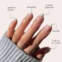 Glamnetic Press On Nails - French Pearl | Glossy, Short Almond French Tip Fake Nails with 3D Accents, Salon Quality | 15 Sizes - 30 Nail Kit with Glue