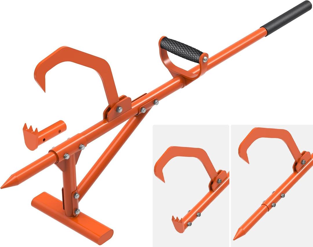 Dolibest 45'' Heavy-Duty Steel Timberjack Log Lifter, Log Handler with Cant Hook, 4 in1 Multifunction Logging Tool for Log Hauler/Grabbing/Rolling/Raising Up Log for Professional/Home Use