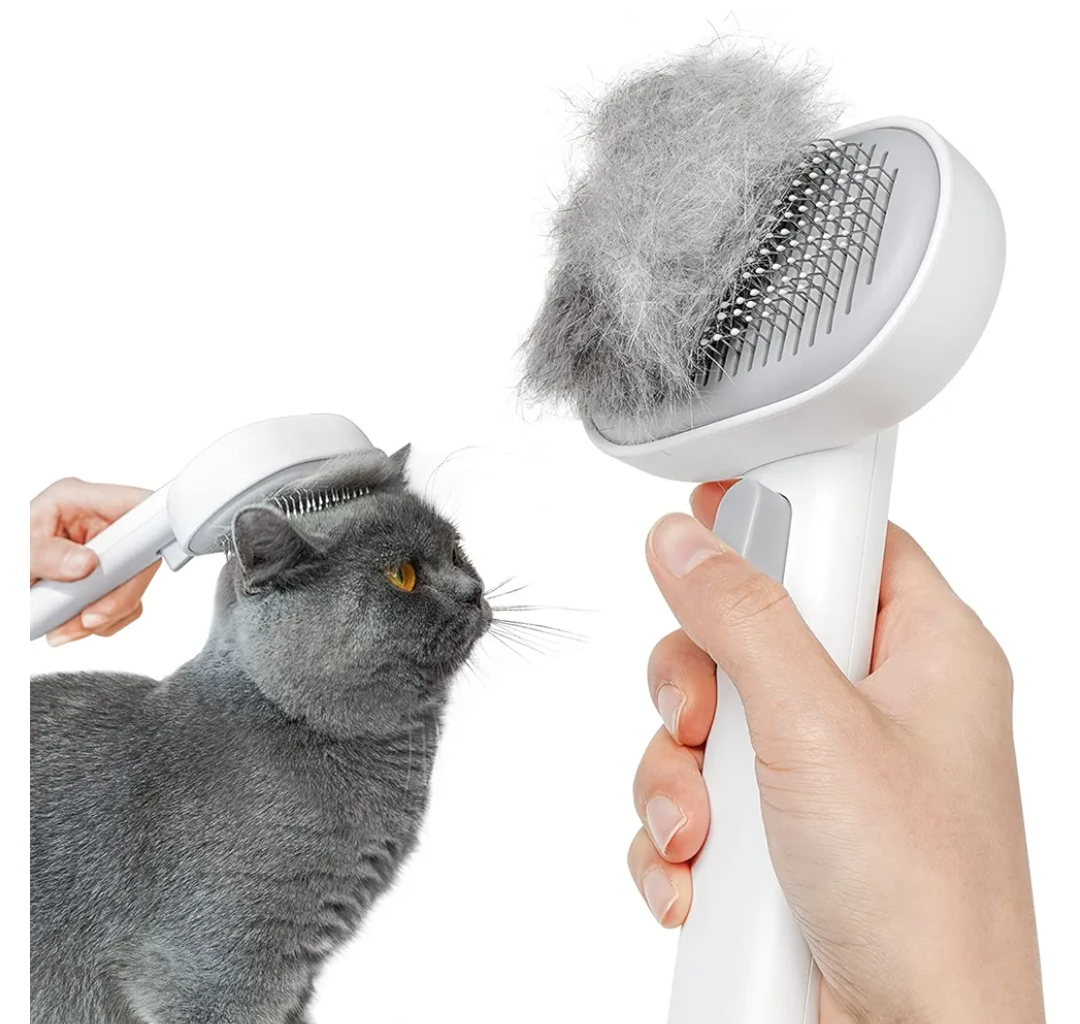 Cat Brush with Release Button, Cat Brushes for Indoor Cats Shedding, Cat Brush for Long or Short Haired Cats, Cat Grooming Brush Cat Comb for Kitten Rabbit Massage Removes Loose Fur
