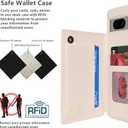 iCoverCase Compatible with Google Pixel 7a Case with Card Holder, Wallet Phone Case for Women Men [RFID Blocking] PU Leather Protective Wallet Case for Pixel 7a (Beige)