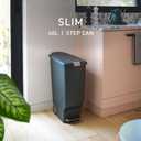 simplehuman Slim Step Can, 40L / 10.6 Gallon Space-Efficient Kitchen Trash Can, Studio Edition, Pet-Proof Slide Lock, 150,000-Step Pedal, Wheels, Hunter Green Plastic