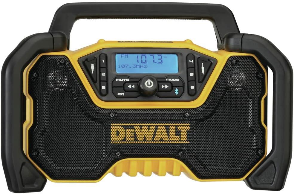 DEWALT 12V/20V MAX Portable Bluetooth Radio, Cordless, 100 ft Range, 3.5 Subwoofers, Jobsite (DCR028B)