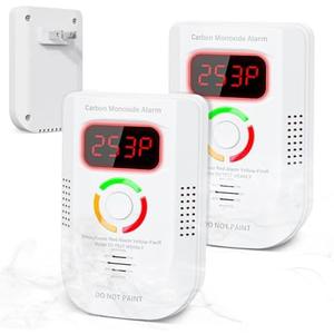 1 Pack Carbon Monoxide Detector, Plug-in Wall Carbon Monoxide Gas Detector, Portable Carbon Monoxide Detector with Digital Display LED, CO Alarm Monitor with Audible and Visual Alarm Test Mute Button
