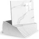 Chejiaye Thick 4pcs Marble Peel and Stick Backsplash Waterproof Washroom Wall Panels, Peel and Stick Tile, PVC Foam Wall Panels for Kitchen,Bathroom,White and Grey(Not Real Tile,11.8" x 11.8")