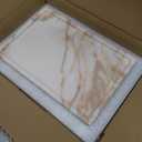 100% Natural Marble Serving Tray Luxury Marble Storage Tray for Home Decor Stone Tray for Bathroom/Kitchen/Vanity/Dresser,Plate Holder for Tissues, Candles, Towel