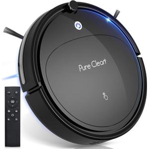 Robot Vacuum Cleaner - Self Charging Robo Vacuum Cleaner - 1200pa Suction, Self Path Navigation, 70 Min Run Time - Carpet Hardwood Linoleum Tile - SereneLife PUCRCX70