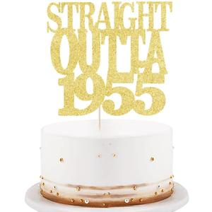 Gold Straight Outta 1955 Cake Topper, Happy 71th Birthday Cake Topper, Cheer 71th Cake Topper 71 and Fabulous Cake Decoration, 71th Birthday/Wedding Party Decoration