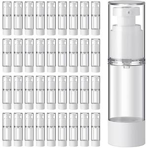 Sabary 60 Pcs Clear Airless Pump Bottles Refillable Cosmetic Travel Size Dispenser Vacuum Plastic Travel Bottles Empty Lotion Pump Dispenser Liquid Toiletry Container(3.4 oz)