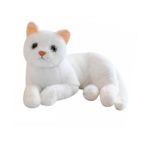 TUKVESZE White Cat Plush Soft Plush Cat Toy, 12 inch Realistic Black Cat Stuffed Animal Gifts for Boys and Girls (White) : Toys & Games