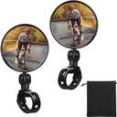 2 Pieces Bike Mirror Cycling Rear Mirror Adjustable 360 Degree Rotatable Handlebar Rearview Bicycle Mirrors Shockproof Wide Angle Acrylic Convex Safety Mirror for Most Mountain Road Bike
