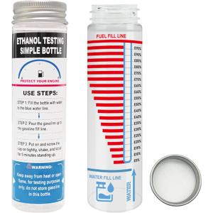 Gasoline Ethanol Tester Kit, Reusable Fuel Test Bottle for Testing E85 or Ethanol Levels, Wide Mouth Design - 2 Pack
