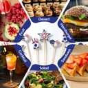 2 x 100 PCS Bamboo Cocktail Picks, Autumn Decorative Toothpicks Skewers for Appetizers, Fruits and Drink Garnish, Thanksgiving Day Party Decorations (USA-Style)