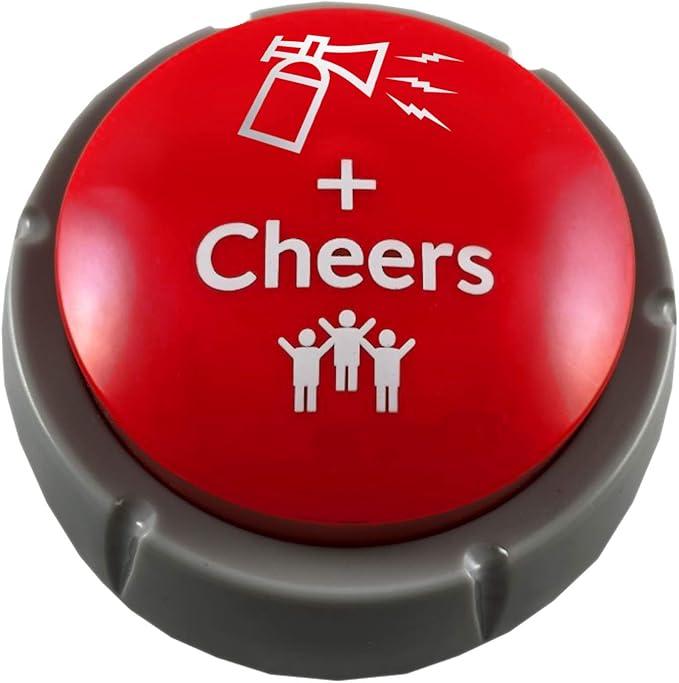 Airhorn Can Sound Button with Applause and Cheers, Funny Easy Button, Noise Maker Buzzer for Office, Sporting Event, Dance Party, Fun Classroom, Desk Toy, Gag Birthday Gift, Gadget for Teens, DJ HYPE
