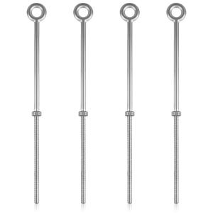 LEIFIDE 4 Pack 1/2" x 18" Eye Bolt with Nut, Hot Dipped Galvanized Heavy Duty Rigging Zinc Eye Bolt Anchor Point for Wood Chain, Wire Rope, Lifting, Construction and Outdoor Anchoring
