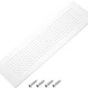 PATIKIL 14 x 3 Inch Door Air Vent Cover, Aluminum Grille Ventilation Cover Louvered Diamond Hole with Mounting Screws for Cabinet Wardrobe Door, Silver