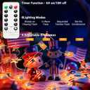 btfarm 4th of July Decorations 16.4FT 50 LED Patriotic Flag Star Shaped Fairy String Lights Battery Operated with Remote Timer, 8 Modes Waterproof Independence Memorial Day Decorations