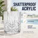 24 Pack 14oz Acrylic Whiskey Glasses, Transparent Unbreakable Old Fashioned Tumblers for Whiskey, Bourbon, Scotch, Cocktails, and Mixed Drinks – Shatterproof, Dishwasher Safe, Bar & Home Use