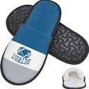 Slippers for Guests, 11.2 inch,Disposable & Reusable Non-Slip Hotel Slippers with Storage Bag, Soft Cotton Guest Slippers for Women & Men,Non-Slip for Home, Gym,Party (Blue)