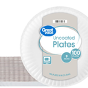 Great Value Uncoated Paper Plates, 9 Inch, White, 1200 Count