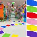 Colorful PVC Floor Stickers 30 Pcs, Candy Land Themed Floor Decals, Princess Candy Land Runway Hallway Rug for Classroom Pathway Birthday Party Decorations(11.7 x 8.3 Inch)