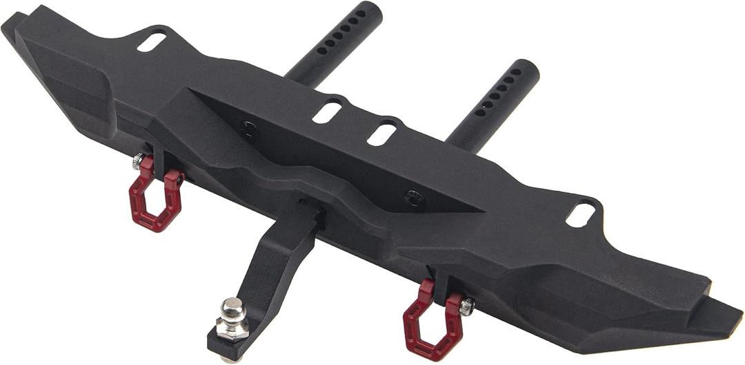 ShareGoo Metal RC Rear Bumper with RC Metal Trailer Hitch Compatible with Traxxas TRX-4 TRX4 1/10 RC Crawler Car (Black)