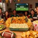 Football Party Decorations - Super Game Bowl Party Decorations 2026 - Football Food Tray Set | Stadium Snack Display Tray for Football Party Supplies Favors Decorations - Game Day Themed Birthday Food Plates Decor