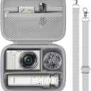 For Sony ZV-E10/ZV-E1/ZV-E10 II Vlog Digital Camera Hard Carrying Case,Compatible with Tripod(GP-VPT2BT),Microphone,Camera Len and Accrssory(White Case)