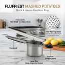 Bellemain 15oz Large Potato Ricer for Mashed Potatoes, Stainless Steel Mashed Potato Masher & Squeezer, Easy-To-Clean Professional-Grade Hand Vegetable Ricer, Kitchen Tool, Food Press & Food Mill (Fixed Disc, Black)