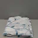 AmHoo 2 Panels Embroidered Leaf Pattern Semi Sheer Curtains Foliage Floral Voile Window Draperies Treatment for Bedroom Living Room Rod Pocket White Teal 53 x 84 Inch