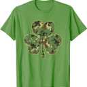 Military Family | St Patricks Day Camo Shamrock Camouflage T-Shirt, Size XXL
