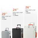24 Inch Hardside Checked Luggage with Leather Handle, PC Zipperless Suitcase with Spinner Wheels and TSA Locks, Lightweight Checked Luggage for Travel, Grey