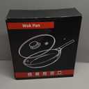 Nonstick Wok, 13-Inch Carbon Steel Wok Pan with Glass Cover, Woks & Stir-Fry Pans for Induction, Electric, Gas, Halogen, All Stoves