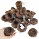 GXXMEI 20PCS 3'' Mini Artificial Bird Nest for Crafts, Easter, Party, Wedding, Patio Garden, Succulent Planter, DIY Terrarium