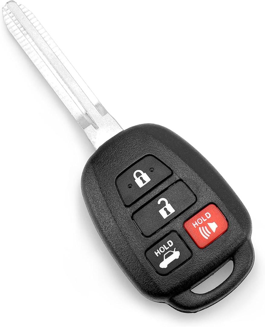 Key Fob Replacement Remote Car Key 4-Button Keyless Entry (1PC) 315MHz Compatible with Toyota 2015-2017 Camry 2014-2018 Corolla FCC ID HYQ12BEL HYQ12BDM OE# 89070-02880 H CHIP