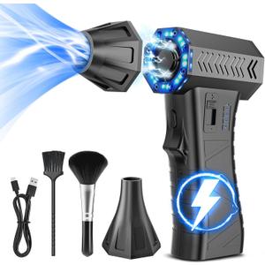 Compressed Air Duster - 300000RPM Super Power Electric Air Duster Variable Speed Compressed Air, 8000mAh Battery Fast Charging Canned Air, Mini Cordless Air Blower for Home/Keyboard/PC/Computer/Car (Black)