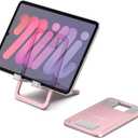 JSAUX Universal Tablet Stand, Portable Foldable Tablet Holder for Desk Compatible with iPad Mini/Air/Pro, Samsung Galaxy Tab, Kindle Fire, Steam Deck, Switch, ROG Ally, iPhone and Other Tablets-Pink
