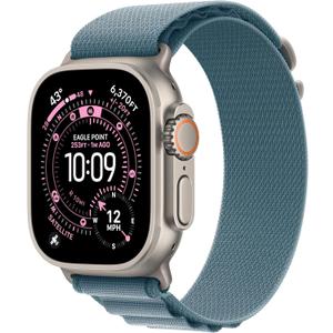 Apple Watch Ultra 3 [GPS + Cellular 49mm] Running & Multisport Smartwatch w/Rugged Titanium Case w/Light Blue Alpine Loop - M. Satellite Communications, Advanced Health & Fitness Tracking