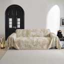 MYSKY HOME Sectional Couch Cover Khaki Geometric Abstract Sofa Covers for Sectional Sofa L Shape Chenille Couch Protector for Dogs Pets Couch Throw Cover Washable Durable for Home Decor, 91" X134"