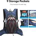 Hydration Backpack 18L with 2L Water Bladder Large Capacity & Lightweight Water Pack Backpack for Hiking,Cycling,Running (Dark blue 18L)