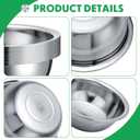 Pinkunn 12 Pcs Stainless Steel Mixing Bowls, Nesting Metal Salad Prep Bowls Bulk Reusable Baking Food Container Large Medium Small for Kitchen Hotel Restaurant Cooking, Silver (8.66 x 3 Inch)