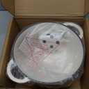 Enameled Cast Iron Dutch Oven - Umite Chef 5QT Pot with Lid & Cotton Potholders - Heavy-Duty Cookware for Bread Baking, Braising, Stews, Roasting(Cream White)