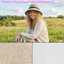 Zylioo XXL XL L Bucket Hat for Big Heads,Faux Linen Summer Cool Sun Hats,Giant Lightweight Travel Hats with Chin Strap (Beige)