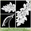 2 PCS Rhinestone Hair Clips, Metal Crystal Flower Hair Barrettes, Silver Plated Rhinestone Hair Jewelry, Bridal Hair Accessories for Women, Wedding, Party