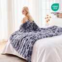 BENVWE Fluffy Faux Fur Throw Blanket for Couch - Soft, Plush, Thick, Cozy, Fuzzy Luxury Minky Bubble Blanket for Home Living Room Decor, Gifts for Women, Tie-dye Light Grey, 63" x 80", 1100GSM