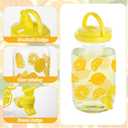  2 Piece Lemon Plastic Drink Dispenser and 40 Pcs Lemon Paper Party Cups 1 Gallon Iced Beverage Dispenser Tea Jar with Spigot and Carrying Lid Clear Dispenser for Lemonade Stand Lemon Juice Tea Beer