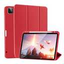 SIWENGDE Case for iPad Pro 11 Inch 4th/3rd/2nd Generation 2022/2021/2020 with Pencil Holder [Support iPad 2nd Pencil Charging] Slim Trifold Stand Smart Protective Cover, Auto Wake/Sleep(Red)
