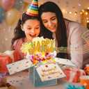 Large Pop Up Birthday Cards with Blowable Lights and Music,1-100 Ages Funny Happy Birthday Cards 3D Greeting Cards Special Birthday Gifts for Kids Teens Women Men Son Daughter